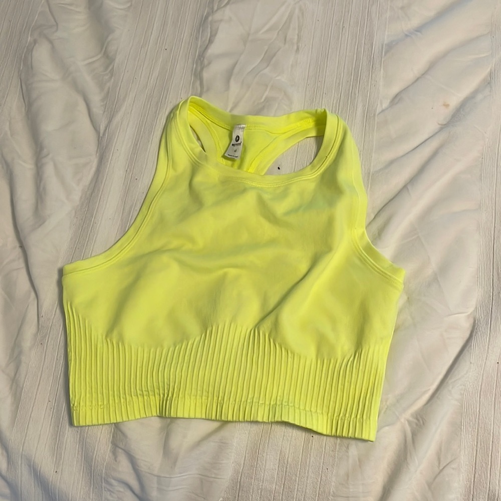 neon yellow workout top